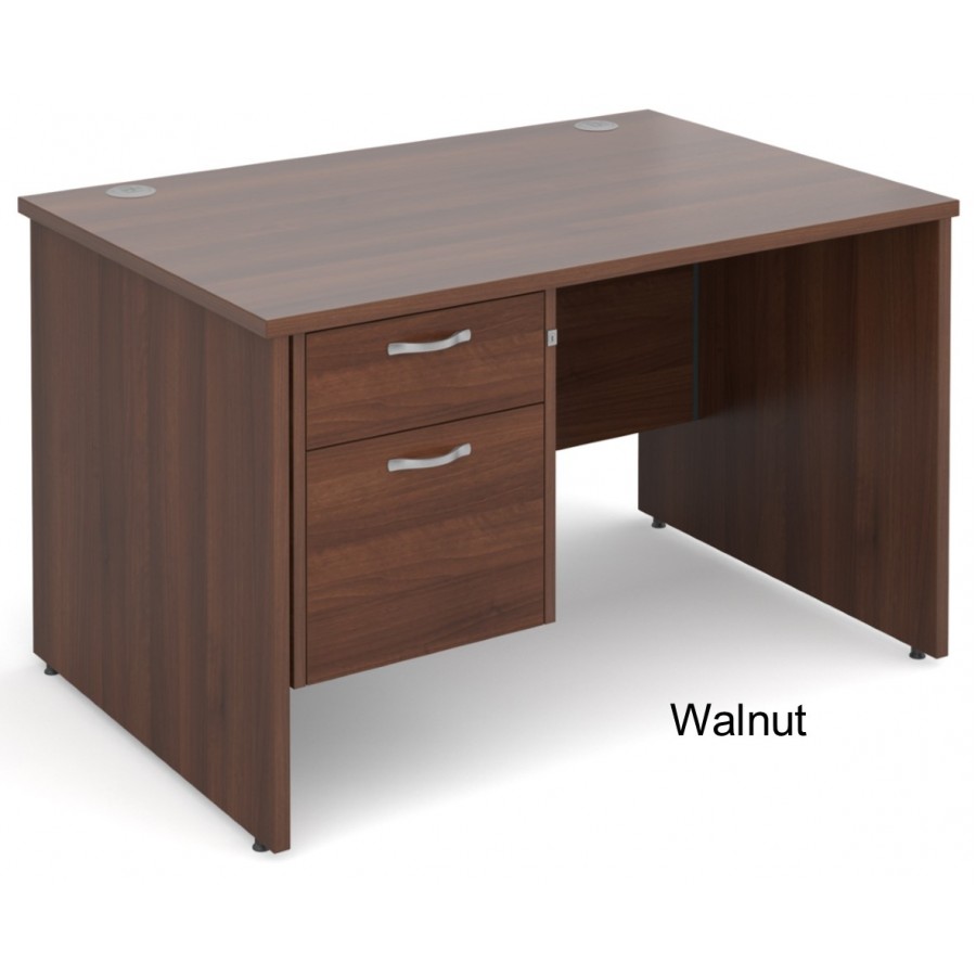 Maestro Panel End Straight Desk with Fixed Pedestal